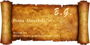 Buss Gusztáv névjegykártya