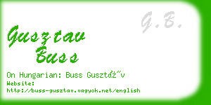 gusztav buss business card